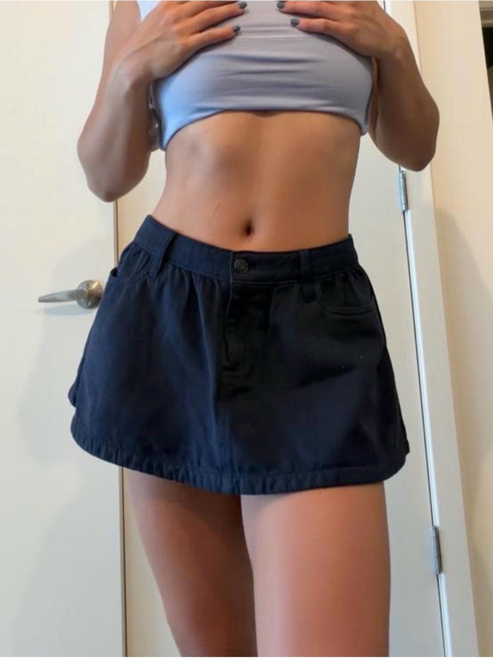 Aritiza Sunday Best Black Mini Skirt with Utility Pockets